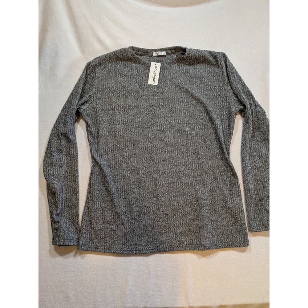 Nwt coofandy gray ribbed sweater size L